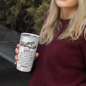 Wisdom From A Wolf Tumbler Cup Personalized TS04 Print Your Wear