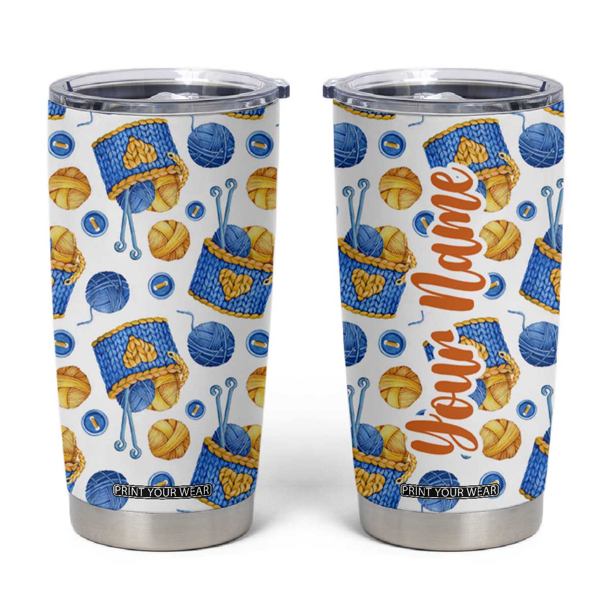 Knitting Pattern Tumbler Cup Personalized TS04 Multicolor Print Your Wear