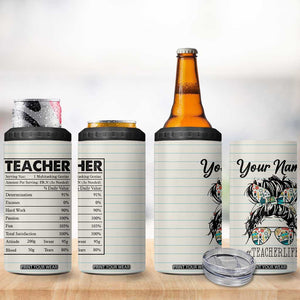 Teacher Life Facts 4 in 1 Can Cooler Tumbler Personalized TS04 Print Your Wear