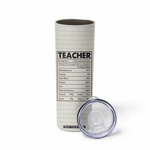 Teacher Life Facts Skinny Tumbler Personalized TS04 Print Your Wear