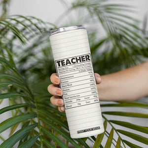 Teacher Life Facts Skinny Tumbler Personalized TS04 Print Your Wear