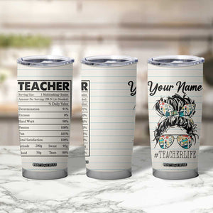 Teacher Life Facts Tumbler Cup Personalized TS04 Print Your Wear