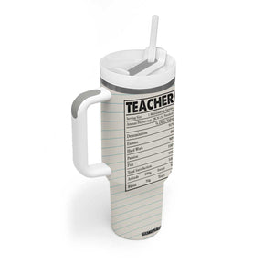 Teacher Life Facts Tumbler With Handle Personalized TS04 Print Your Wear