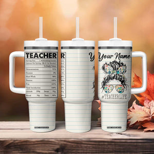 Teacher Life Facts Tumbler With Handle Personalized TS04 Print Your Wear