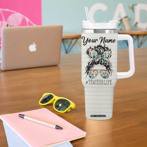 Teacher Life Facts Tumbler With Handle Personalized TS04 Print Your Wear