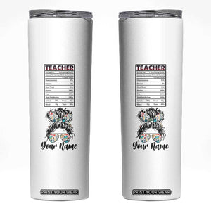 Teacher Nutrition Facts Skinny Tumbler Personalized TS04 Multicolor Print Your Wear