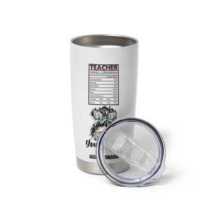 Teacher Nutrition Facts Tumbler Cup Personalized TS04 Print Your Wear