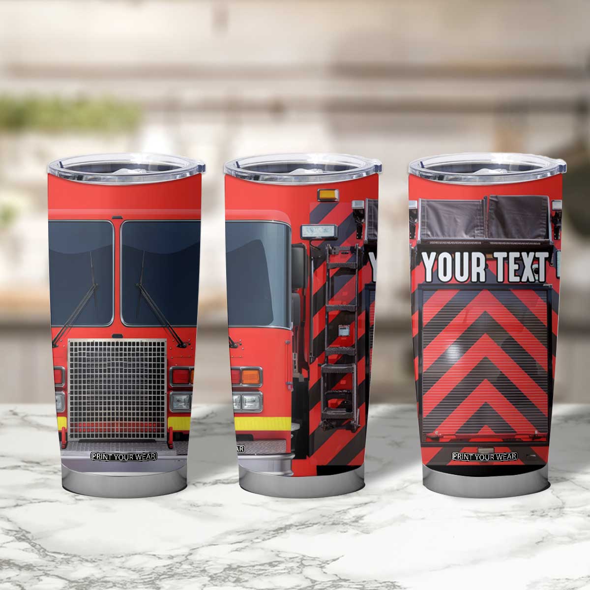 Firetruck Firefighter Tumbler Cup Personalized TS04 Print Your Wear
