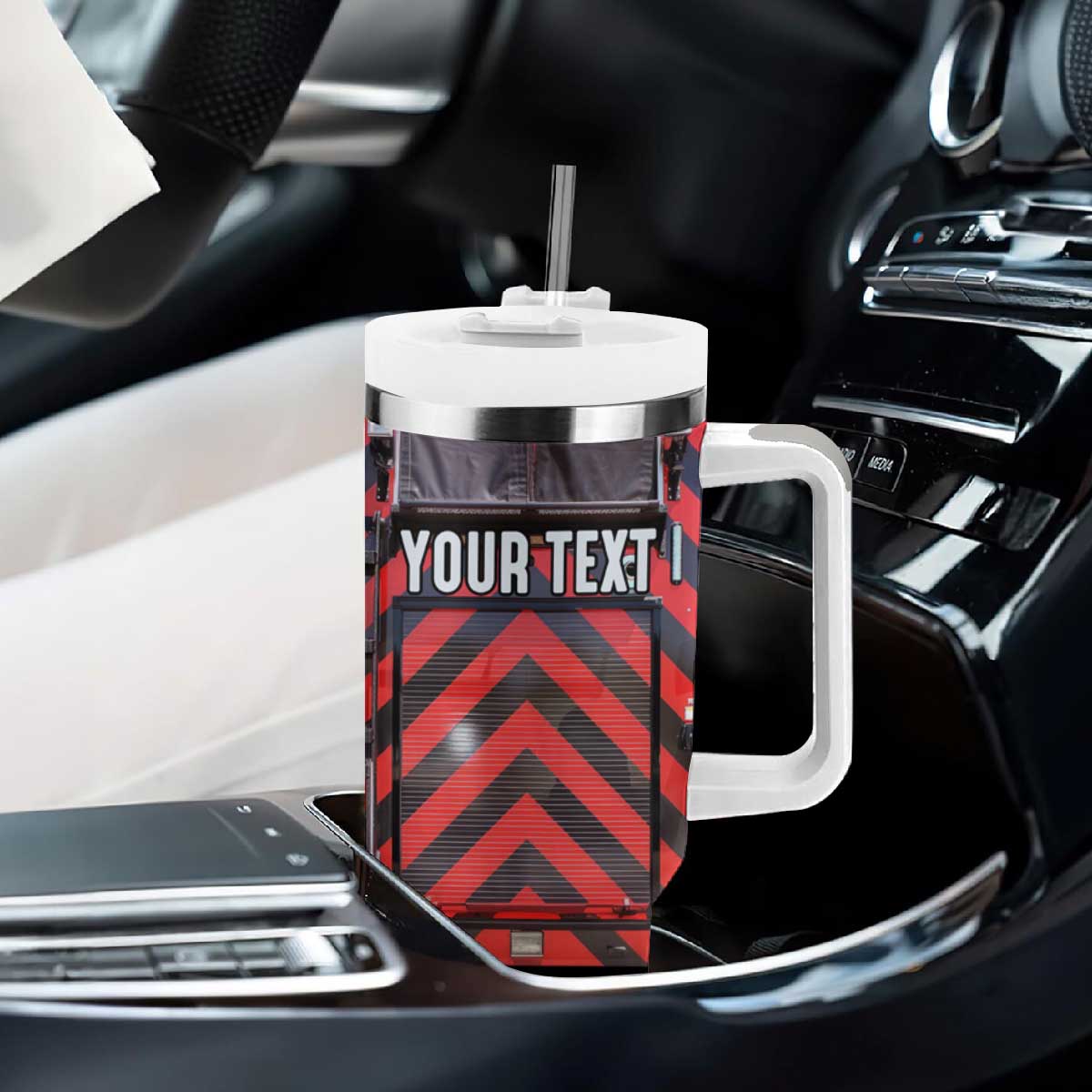 Firetruck Firefighter Tumbler With Handle Personalized TS04 Print Your Wear