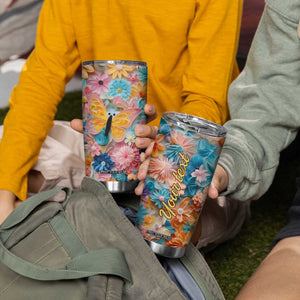 Butterfly Coloful Paper Quiling Tumbler Cup Personalized TS04 Print Your Wear