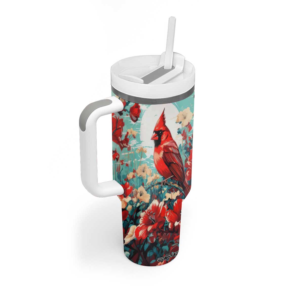 Cardinal Retro Style Tumbler With Handle Personalized TS04 Print Your Wear