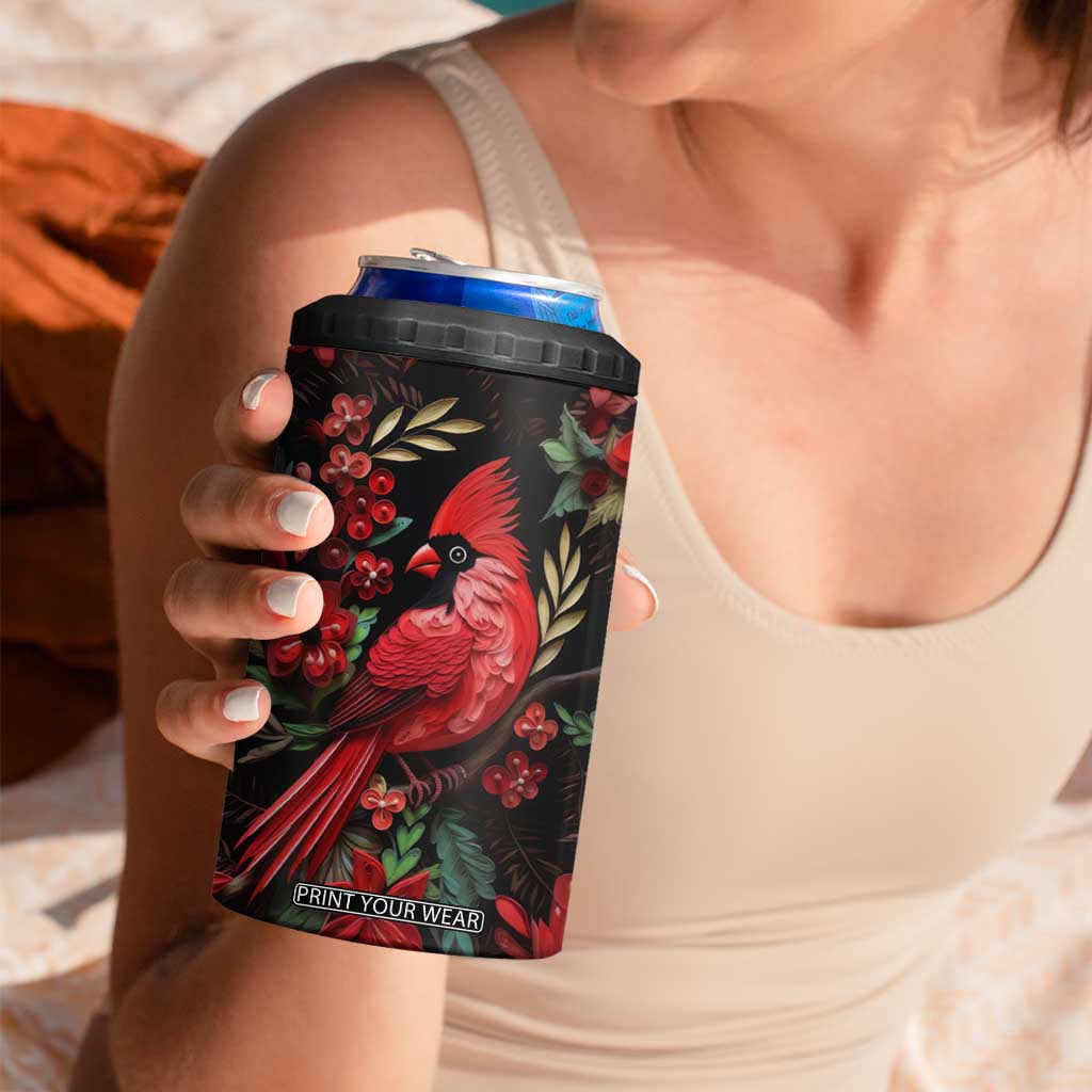 Cardinal Quilling Art 4 in 1 Can Cooler Tumbler Personalized TS04 Print Your Wear