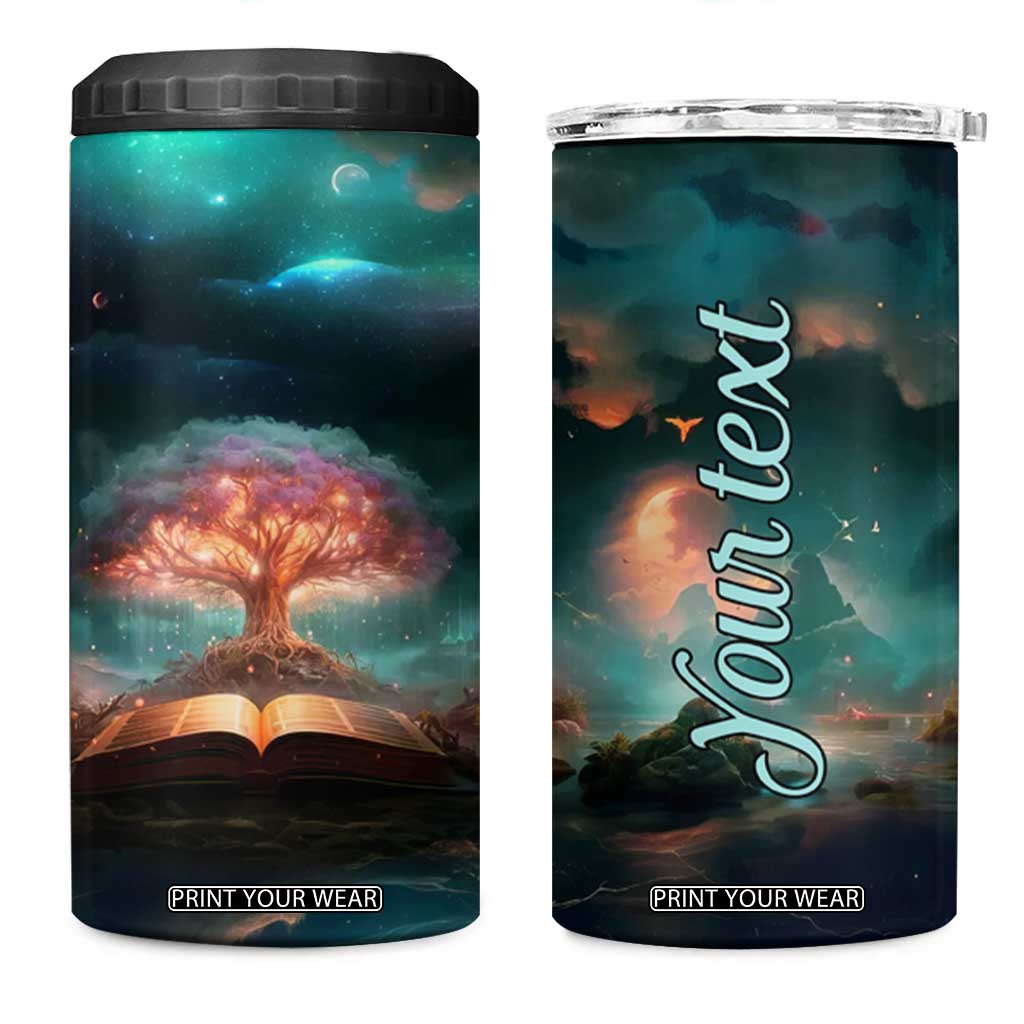 Books In The Forest 4 in 1 Can Cooler Tumbler Personalized TS04 One Size: 16 oz Multicolor Print Your Wear