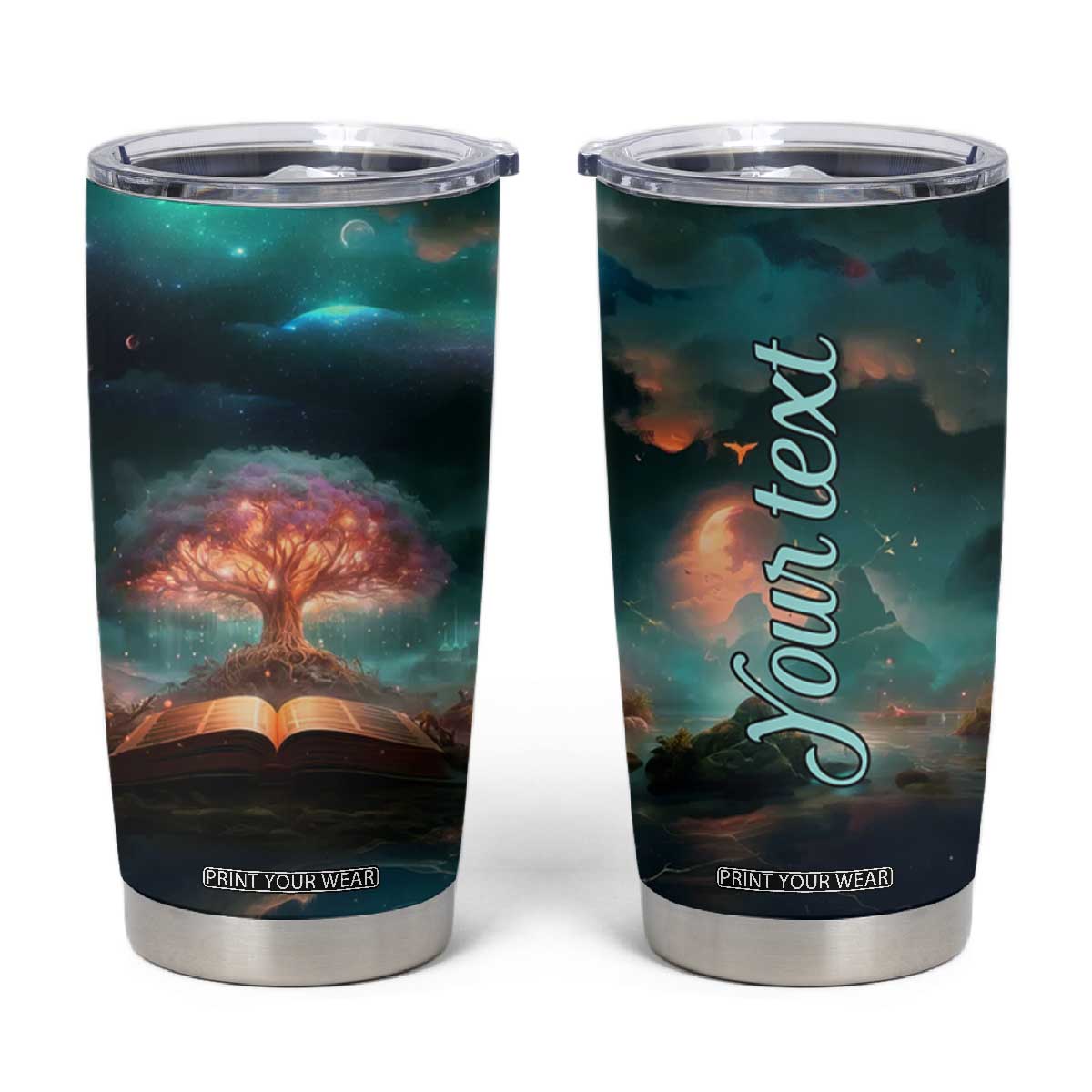 Books In The Forest Tumbler Cup Personalized TS04 Multicolor Print Your Wear