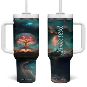 Books In The Forest Tumbler With Handle Personalized TS04 One Size: 40 oz Multicolor Print Your Wear