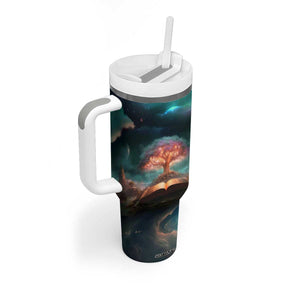 Books In The Forest Tumbler With Handle Personalized TS04 Print Your Wear