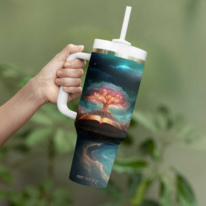 Books In The Forest Tumbler With Handle Personalized TS04 Print Your Wear