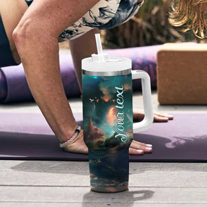 Books In The Forest Tumbler With Handle Personalized TS04 Print Your Wear