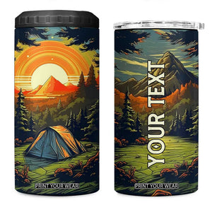 Camping Tent Vintage 4 in 1 Can Cooler Tumbler Personalized TS04 One Size: 16 oz Multicolor Print Your Wear