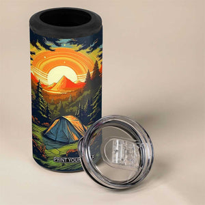 Camping Tent Vintage 4 in 1 Can Cooler Tumbler Personalized TS04 Print Your Wear