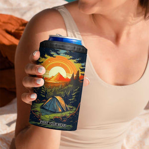 Camping Tent Vintage 4 in 1 Can Cooler Tumbler Personalized TS04 Print Your Wear