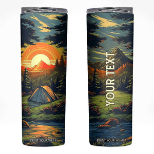 Camping Tent Vintage Skinny Tumbler Personalized TS04 Multicolor Print Your Wear