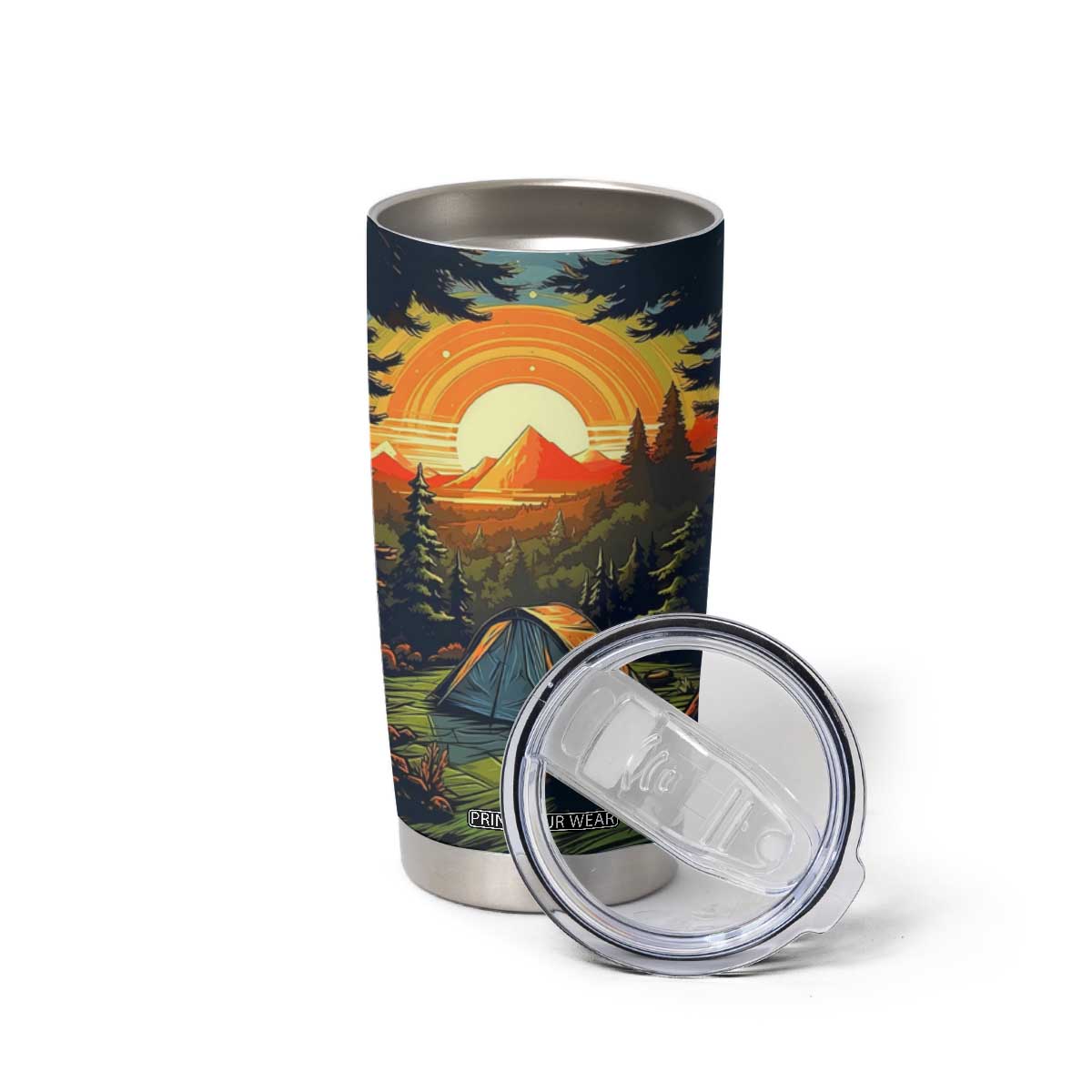 Camping Tent Vintage Tumbler Cup Personalized TS04 Print Your Wear