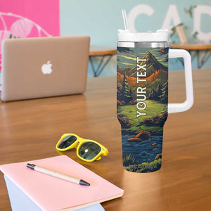 Camping Tent Vintage Tumbler With Handle Personalized TS04 Print Your Wear