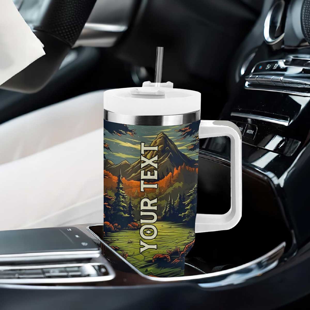 Camping Tent Vintage Tumbler With Handle Personalized TS04 Print Your Wear