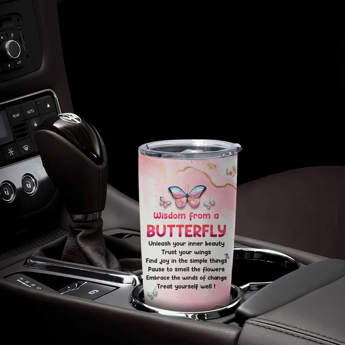 Wisdom From A Butterfly Tumbler Cup Personalized TS04 Print Your Wear