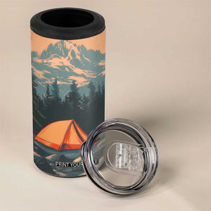 Retro Camping Tent 4 in 1 Can Cooler Tumbler Personalized TS04 Print Your Wear