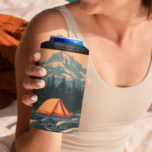 Retro Camping Tent 4 in 1 Can Cooler Tumbler Personalized TS04 Print Your Wear