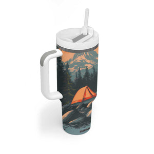 Retro Camping Tent Tumbler With Handle Personalized TS04 Print Your Wear