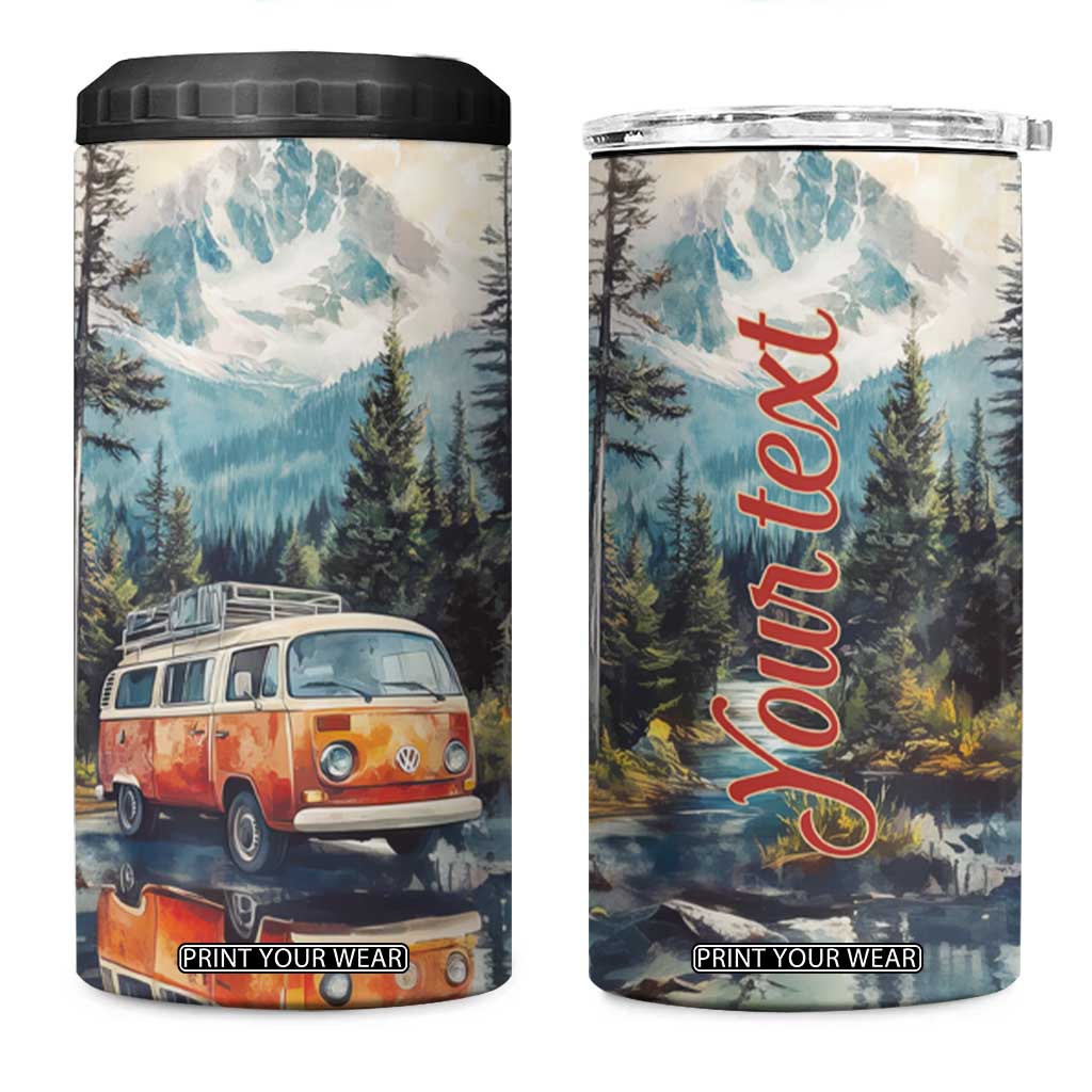 Camping RV Near The Lake 4 in 1 Can Cooler Tumbler Personalized TS04 One Size: 16 oz Multicolor Print Your Wear