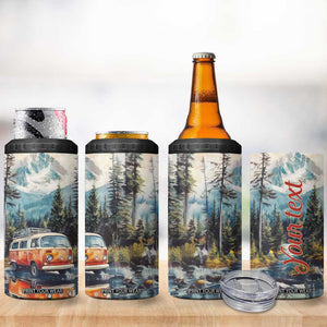 Camping RV Near The Lake 4 in 1 Can Cooler Tumbler Personalized TS04 Print Your Wear