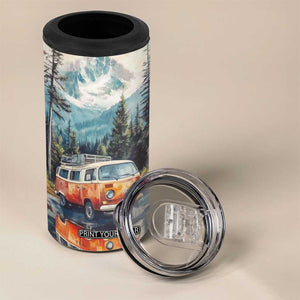 Camping RV Near The Lake 4 in 1 Can Cooler Tumbler Personalized TS04 Print Your Wear