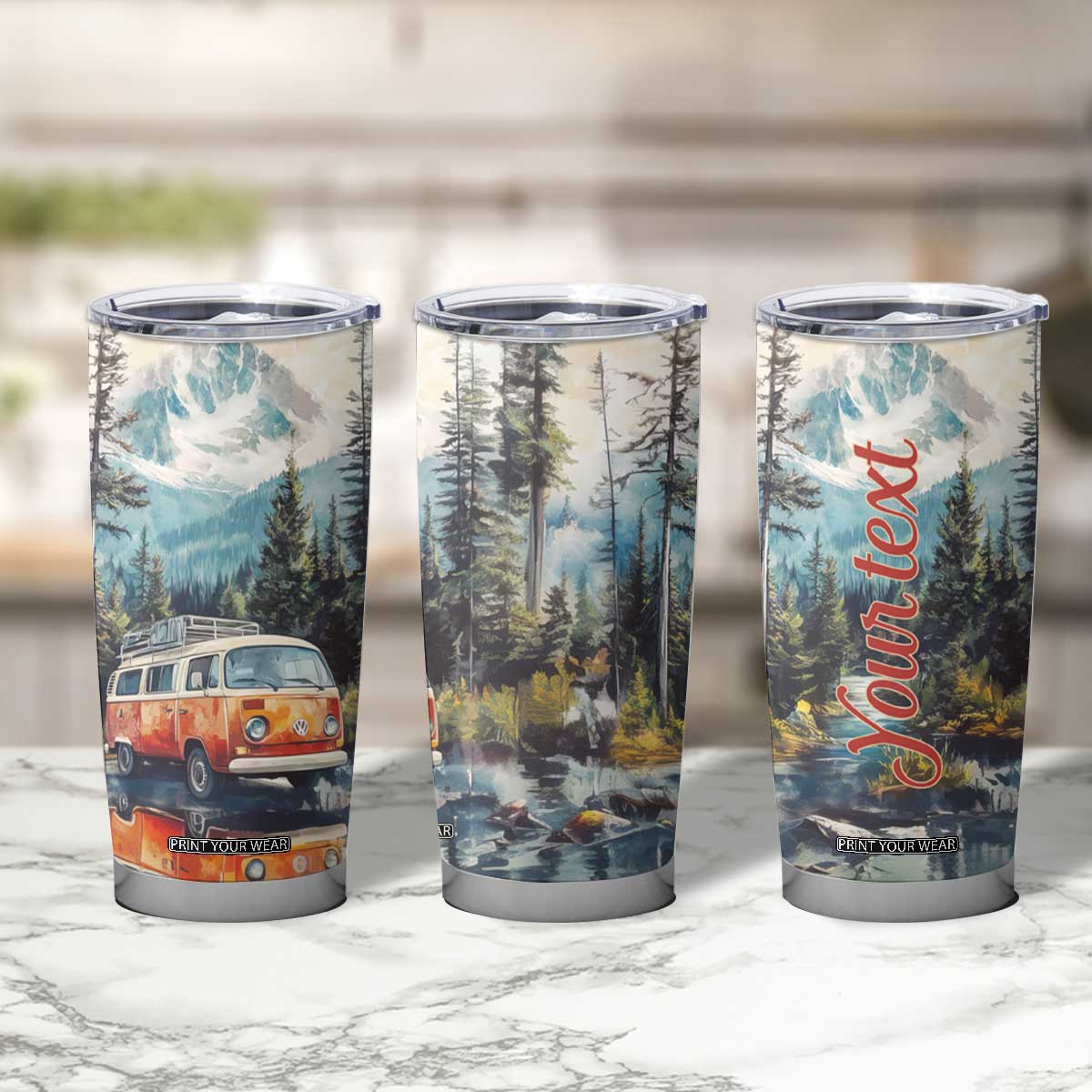 Camping RV Near The Lake Tumbler Cup Personalized TS04 Print Your Wear