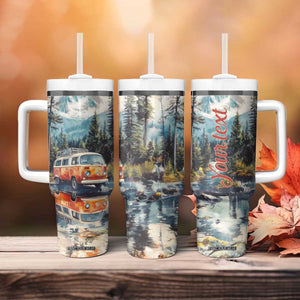 Camping RV Near The Lake Tumbler With Handle Personalized TS04 Print Your Wear