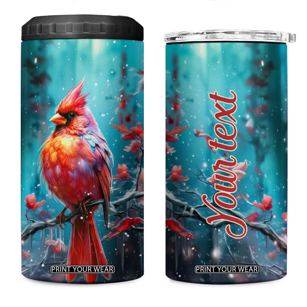 Colorful Cardinal 4 in 1 Can Cooler Tumbler Personalized TS04 One Size: 16 oz Multicolor Print Your Wear