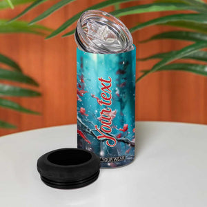 Colorful Cardinal 4 in 1 Can Cooler Tumbler Personalized TS04 Print Your Wear