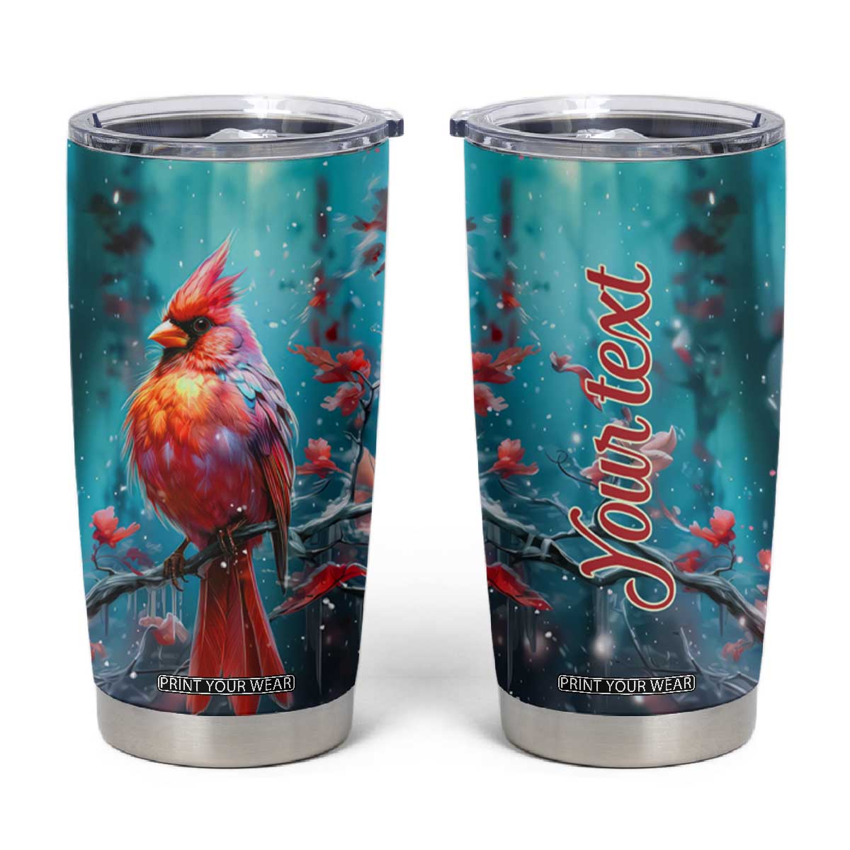 Colorful Cardinal Tumbler Cup Personalized TS04 Multicolor Print Your Wear