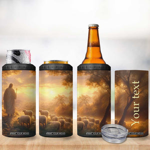 Jesus Walking On The Forest With Lambs 4 in 1 Can Cooler Tumbler Personalized TS04 Print Your Wear