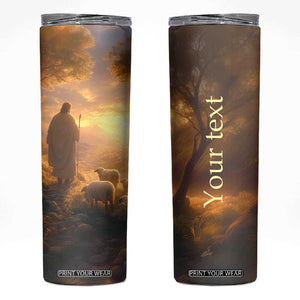 Jesus Walking On The Forest With Lambs Skinny Tumbler Personalized TS04 Multicolor Print Your Wear