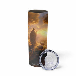 Jesus Walking On The Forest With Lambs Skinny Tumbler Personalized TS04 Print Your Wear