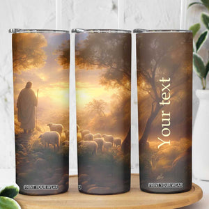 Jesus Walking On The Forest With Lambs Skinny Tumbler Personalized TS04 Print Your Wear