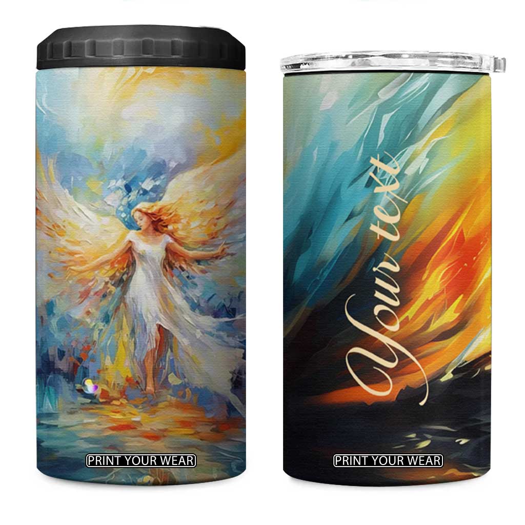 Colorful Faith Angel 4 in 1 Can Cooler Tumbler Personalized TS04 One Size: 16 oz Multicolor Print Your Wear