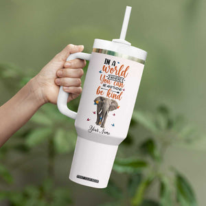 In A World Where You Can Be Anything Be Kind Daisy Elephant Tumbler With Handle Personalized TS04 Print Your Wear