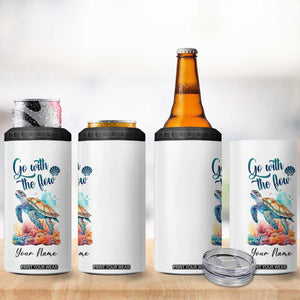 Turtle Go With The Flow 4 in 1 Can Cooler Tumbler Personalized TS04 Print Your Wear