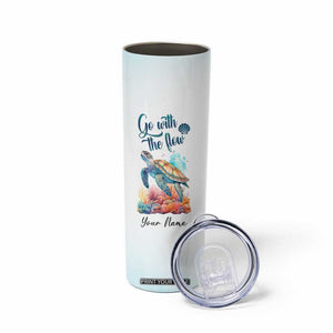 Turtle Go With The Flow Skinny Tumbler Personalized TS04 Print Your Wear