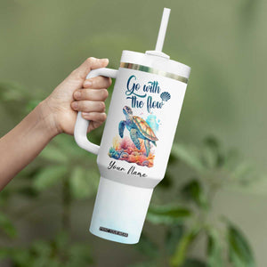 Turtle Go With The Flow Tumbler With Handle Personalized TS04 Print Your Wear